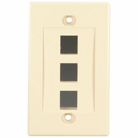 Black Box Single Gang Wallplate 3-Port Ivory 5 Pac WPIV-3-5PAK